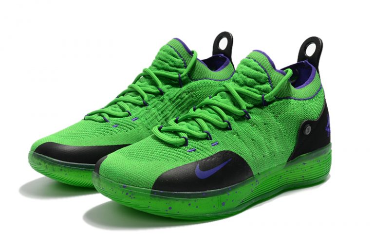 2018 New Nike KD 11 Green/Black-Purple Basketball Shoes